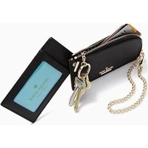 Kate Spade Ivey Compact Black Card Case Key Holder
